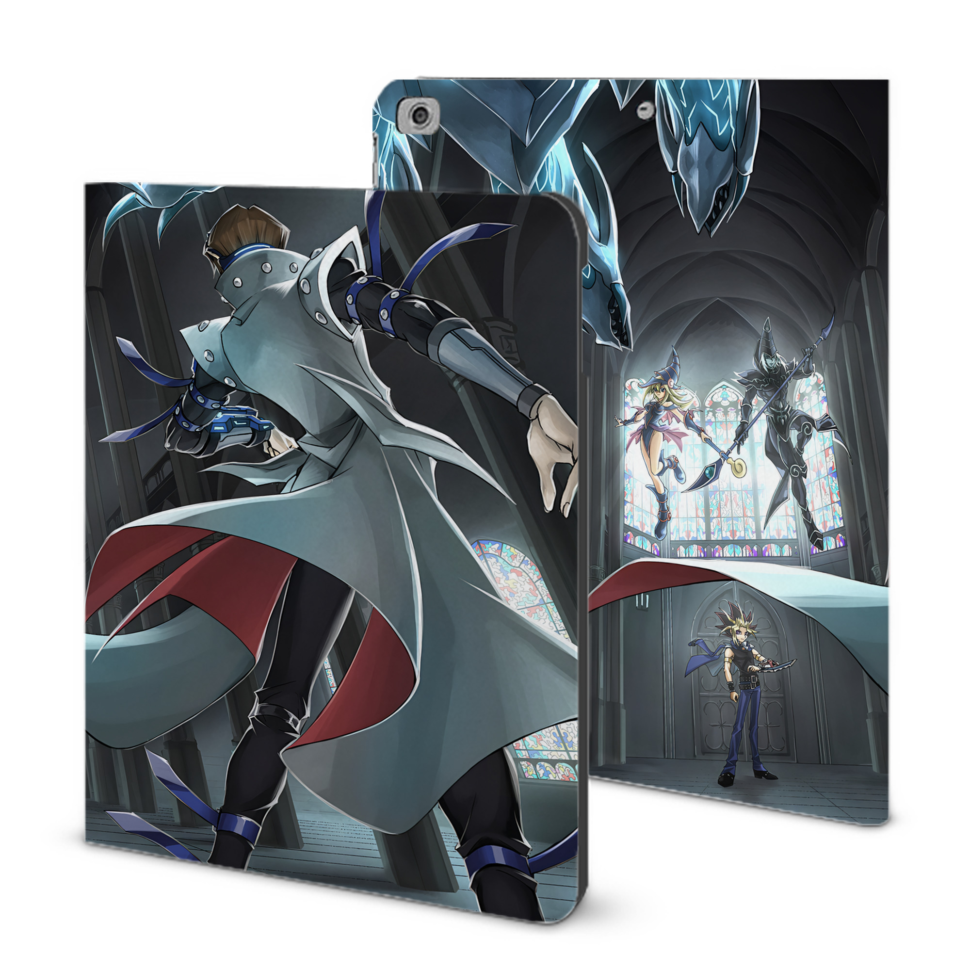 （画像用） 遊☆戯☆王 Yu-Gi-Oh! IPad ケース ブック型 PUレザー TPU 耐衝撃 軽量 薄型 ペン収納なし 全面保護 IPad 各モデル対応